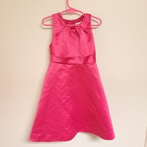 Janie and Jack Pink Satin Dress with Bow on the Back